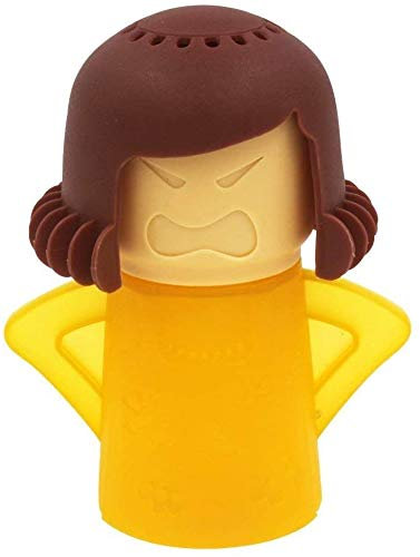 Angry Mama Microwave Cleaner Easily Crud in Minutes .Steam Cleans and Disinfects with Vinegar and Water for Kitchen Christmas Gifts (1pcs-Yellow)