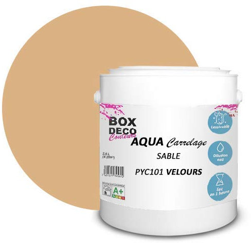 Pintura de poliuretano con aspecto de terciopelo Aqua para azulejos de pared y cerámica – 44 colores – 2,5 l – 25 m2 ... (beige arena)