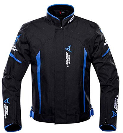 Atack-B Motorrad Jacke, Wasserdichte Und Atmungsaktive Motorradbekleidung, Herausnehmbares Warmes Innenfutter, 5 Schutzausrüstung,Verfügbar In Allen Jahreszeiten (Blau,L)