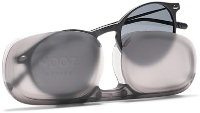 NOOZ Optics Lunettes de soleil et Lunette Loupe - Unisexe - Cat 3 UV400 - Légères pour Femmes avec Etui Compact - Presbytie - CRUZ - Rondes - Noir - 2,5