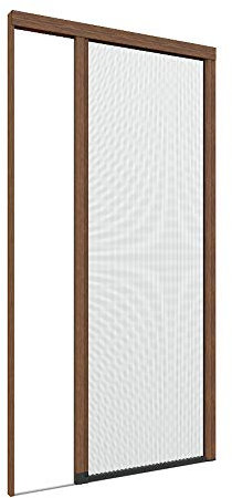 Zanzanet Zanzariera laterale orizzontale su misura frizionata New Euro cassonetto 38mm binario 4mm porta finestra giardino balcone personalizzabile 14 colori 2 reti Made in Italy Noce Medio