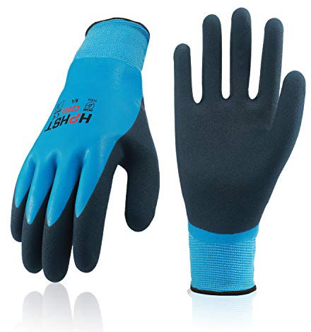 HPHST Arbeitshandschuhe Herren und Damen C2001 wasserdichte Gartenhandschuhe mit Schaumlatex und Gummibeschichtung Handschuhe (1 Paar) Größe 8/M