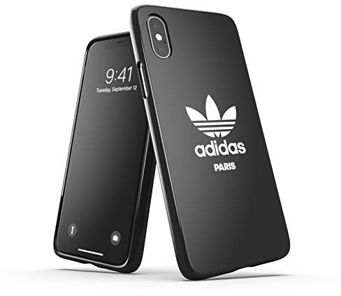 adidas Case Designed for iPhone X/XS Case, Drop Tested Cases, Shockproof Raised Edges, Original Paris Snap Case Protective Case, Black White Logo