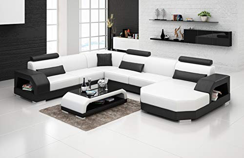 jvmoebel Ledersofa Couch Wohnlandschaft Ecksofa Eck Garnitur Design Modern Sofa G8001