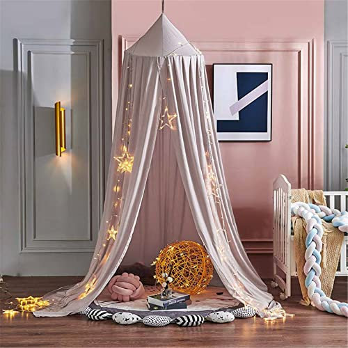 RAILONCH Betthimmel Babybett, Kinder Moskitonetz Spitze Baldachin, Mädchen Prinzessin Himmelbett Bettvorhang für Spiel Lesen Schlafzimmer Ankleidezimmer (Rosébraun)
