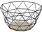Relaxdays Obstkorb, dekorativer Obstschale, Obst & Gemüse, Eisen & Holz, Industrial Design, HBT: 14,5x28x28 cm, schwarz