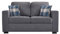 Panana 2 or 3 Seater Sofa, Modern Linen Fabric Grey Settee Couch, Compact (Grey, 2 seater)