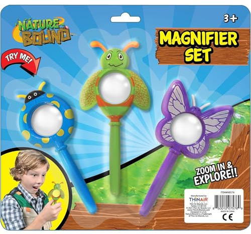 Nature Bound Magnifying Glass, Set of Three, with Shatterproof Lens for Boys and Girls