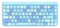 UBOTIE Tastiera portatile Bluetooth colorata per computer, mini macchina da scrivere compatta senza fili, design flessibile, 84 tasti, colore blu