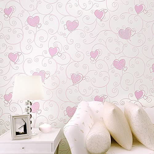 MAANINE Custom 3D Wall Murals Wallpaper Cartoon Pink Love Heart Girl Room Background Home Decor 400cm*280cm