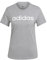 adidas Damen Essentials Slim Logo Tee, Medium Grey Heather/White, M