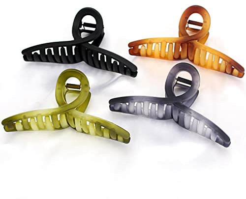 Forcina per Capelli Grande Fermaglio Farfalla Opaca 5.1′ per Donna - Lunga e Folta - Set 4 Pezzi