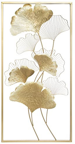 Atmosphera - Wanddekoration Ginko - Metall 50 × 100 cm - Gold