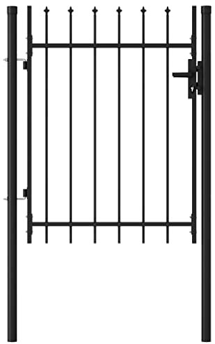 WIFESE 100x170 cm Zauntor mit Speerspitzen Stahl GartentüR Gartentor Gartenzaun Doppelstabmattenzaun Gartenzaun Komplettset Doppelstabmattenzaun Tor GartentüRschloss