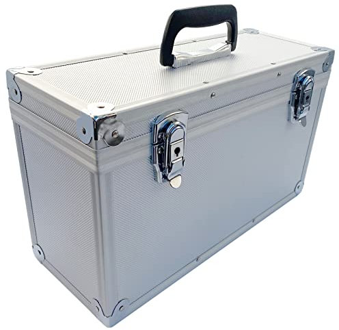 Aluminium Koffer Silber Entnehmbarer Deckel (LxBxH) 400 x155 x 240 mm Transportbox