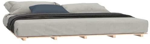 vidaXL Massivholzbett Doppelbett Bettgestell Bett Holzbett Bettrahmen Lattenrost Schlafzimmerbett Schlafzimmermöbel 200x200cm Kiefer