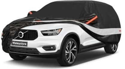 10 Layers SUV Car Cover Waterproof Breathable,100% Waterproof Outdoor 4X4 Car Covers Rain Snow UV Protection. Custom Fit for MINI Countryman, Volvo XC40, BMW X1, Audi Q3,etc Black