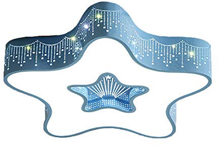 LED Cartoon Niedliche Stern Deckenleuchten,Rosa Blau Weiß Kinder's Zimmer Deckenleuchten,Schlafzimmerleuchten,Jungen Und Mädchen Prinzessin Kindergarten Lampen-Die blaue trikolore ändert sich 49*7cm