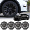 BONRYAN Tesla Model Y Zubehör Radabdeckung 19 Zoll Nabenkappe Radnabenabdeckungen Matt Schwarz 4er Set für 2021 2022 2023 Tesla Model Y Turbo Style