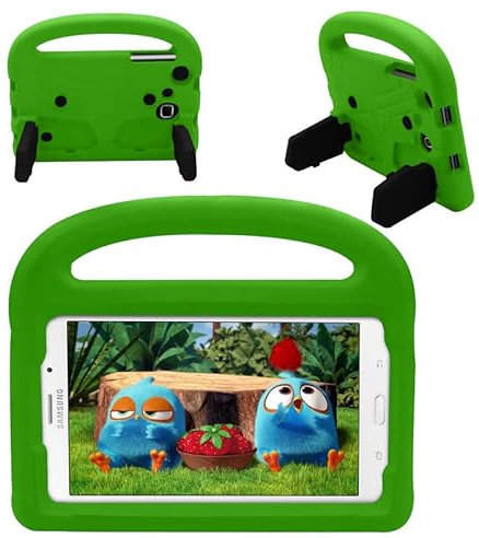 Tablet Case For Samsung Galaxy Tab 3 4 7.0-Inch SM-T230 T231 T235 P3200, Kids Friendly, Handle with Stand, Safe EVA Foam Cover, Lightweight, Shockproof Protective Cover, Green