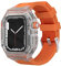 NRYCR Nouveau 44 mm, 45 mm, 41 mm, 40 mm, étui de luxe transparent, bracelet en caoutchouc fluoré pour Apple Watch Series 8/7, iWatch SE 6 5 4 Sports Rubber Band Mod Kit, 40mm, Agate