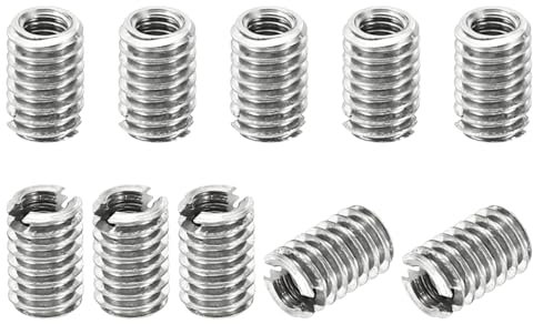 PATIKIL Filettatura Adattatori Manicotto Riduzione Dado 10pz M4x0,7 Maschio a M2,5x0,45 Femmina Riparazione Inserto Dado Vite Riduttore Inox Acciaio Fissaggio 6mm