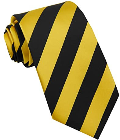 Xoovtka Herren-Krawatte, gestreift, klassisch, kariert, Seide, Business-Krawatte für Ehemann, Vater, Valentinstag, Vatertag, Geschenk, 8 cm, Gelb, Schwarz, Einheitsgröße