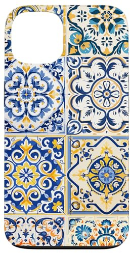 Sizilianisches mediterranes Fliesenmuster mit Maiolika-Ästhetik Hülle für iPhone 13