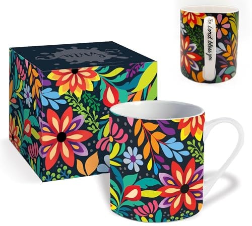 Christian Mug with Gift Box, Bless You Flowers. Bible Verse Mug Makes Perfect Christian Gifts for Women, by Just Cards Direct