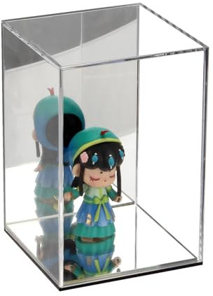 Kcgani Transparente Acryl-Vitrine mit verspiegelter Rückseite und Boden, zusammenbauen, Aufbewahrungsbox für Arbeitsplatte, Ständer, Organizer, würfelförmige staubdichte Vitrine für Actionfiguren,