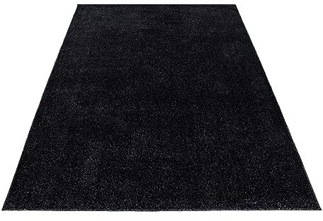 Stilvoll Günstig by ELMM Teppich Wohnzimmer Schlafzimmer Anthrazit 160 x 230 Unicolor - Einfarbig Kurzflor