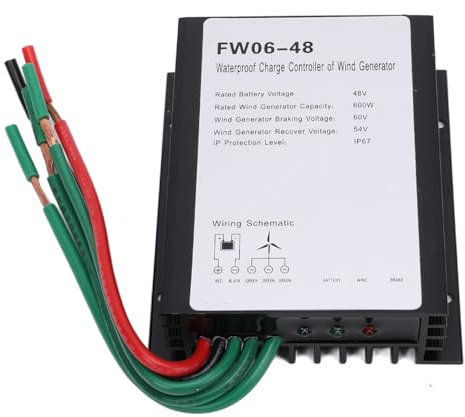 Controlador de Turbina Eólica, Regulador de Carga de Turbina Aerogeneradora de 48V 600W, Controlador de Carga de Turbina Eólica IP67 Resistente Al Agua, Controlador Automático