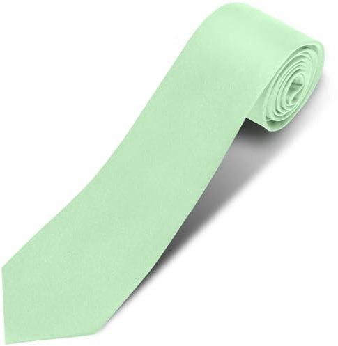 Puistr Herren-Krawatte, einfarbig, einfarbig, 8 cm, formelle schwarze Krawatte für Herren, Salbeigrün, Medium