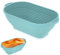 Gärkörbchen Oval, Silikon Gärkorb Brot Proofing Basket Brotbackkorb Sauerteig Starter Set Brotkörbchen Brot Backen Zubehör, Höhe 8 cm, Verwendet für Teig, Pizza, Gebäck (Blau)