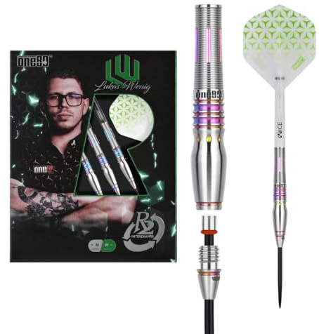 ONE80 Steel Darts Revolution R2 Interchange Lukas Wenig V2 VHD 90% Tungsten 2,35 mm Point Steeltip Dart – Präzision, Innovation und Vielseitigkeit für Profispieler