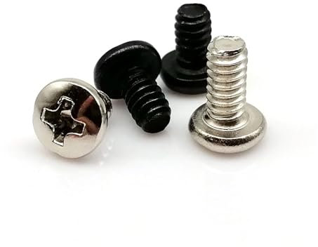 25pcs Flat Round Wafer Head Screw Bolt 6#-32 * 5/6/8mm for PC Case Hard Drive HDD Power Supply PSU Mount Fix Computer F(Black,6-32x8mm)