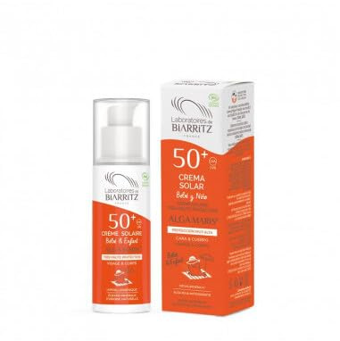 Laboratoires de Biarritz - Sonnencreme Baby & Kind - LSF50+ - Bio-zertifiziert - Gesicht und Körper - Leichte und cremige Textur - 100 ml - Made in France