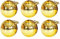 Booso 8cm 6 Stück Lichter Weihnachtskugel Weihnachtsbaum Anhänger Dach Einkaufsanhänger Anhänger, Gold