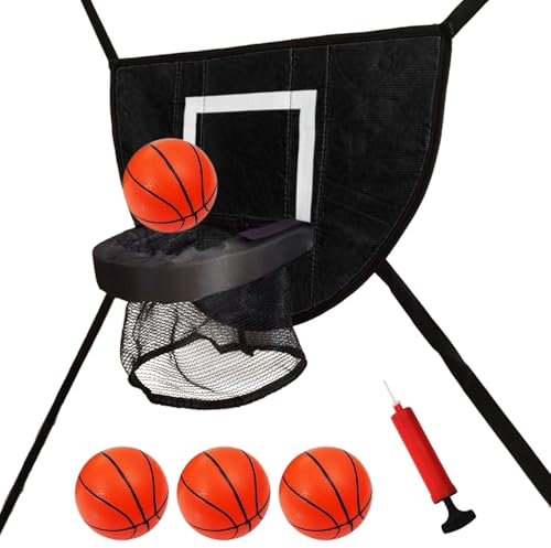 Trampolin-Basketballkorb, Trampolin-Rebounder-Set, Kinder-Basketball-Rückkehrnetz, einfach zu installieren, verstellbares Rebounder-Design, 49 x 36 cm, für Indoor- und Hinterhof-Übungen
