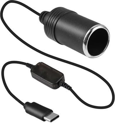 Kfz-Ladegerät-Adapter, Zigarettenanzünder-Adapter, 0,3 m, USB C auf 12 V/18 W, USB-zu-Zigarettenanzünder-Adapter, Schnelllade-Stromwandler