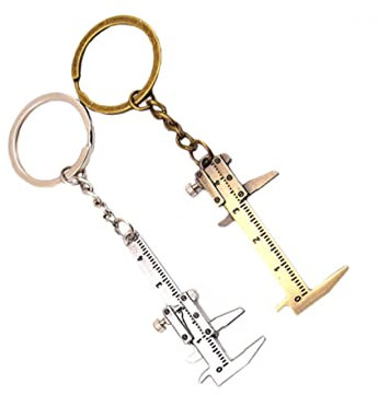 Healvian 2 Stück Messschieber Schlüsselanhänger Taschenlehre Schlüsselbund wählen Körper Messung Mini-Messwerkzeug Messschieber Lineal Schlüsselanhänger Zinklegierung Silver