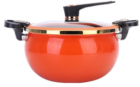7L Large Stock Pot Micro Pressure Cooking Pot with Lid, Fast Cooking, Non-stick Enamelled Cast Iron Soup Pot Stockpot Deep Casserole Pot Stewpot for Gas Stove Induction Cooktop