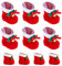 hootecheu 20 Stück Nikolausstiefel zum Befüllen Weihnachtsdeko Rot Klein Plüsch Stoff Weihnachtsstiefel Set Adventskalender Kinder Bonbons Süßigkeiten Weihnachtssocken