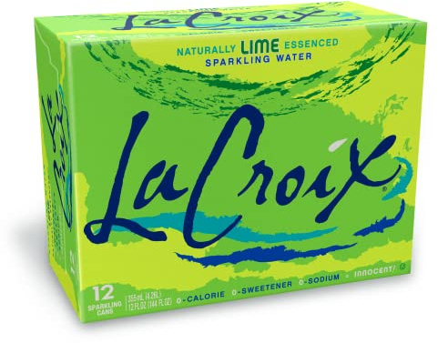 LaCroix – Eau pétillante naturel – 12 canettes x 355 ml – Sans sucres, sans calories, sans sodium (Citron vert)
