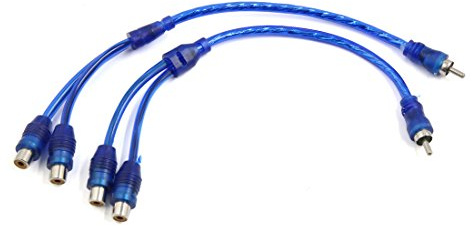 sourcing map 2Pcs Male to 2 Female RCA Car Amplifier Splitter Adapter Cable