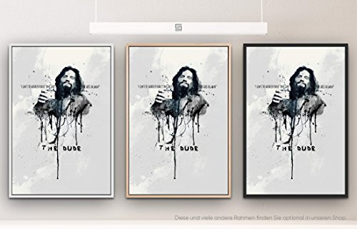Paul Sinus Art The Big Lebowski 90x60cm auf Leinwand im Schattenfugenrahmen Weiss