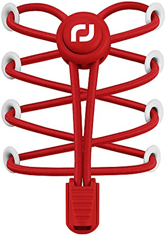 RJ-Sport Cordones elásticos para zapatos sin atar, resistentes sin atar, para niños y adultos, con fuerte bloqueo y cordones de velocidad, Número 007 - Rojo, talla unica