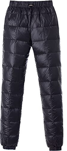Tapasimme Damen Herren Winter Warme Gänse Daunenhose Ultraleichte Schneehose Kompressions-Daunenhose Outdoor Camping Isolierte Hose (Schwarz, XS)