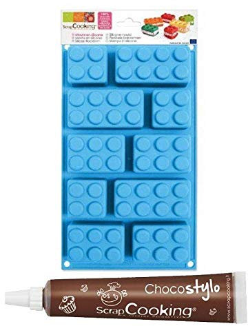 Silicone Cake Mould Bricks by ScrapCooking + Edible Chocolate Pen