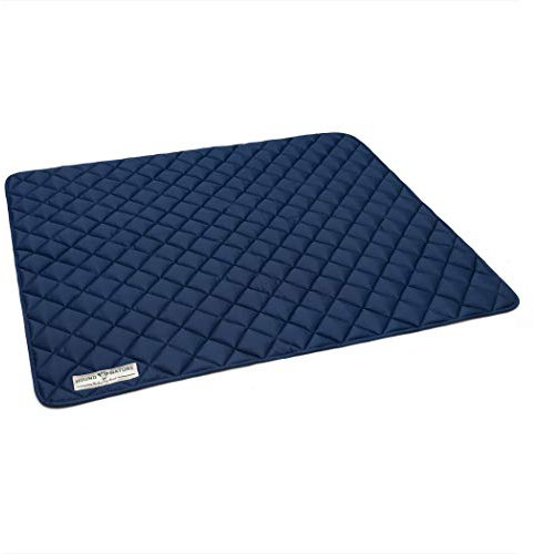 HOUND & NATURE Öko Hundedecke Davos - weiche Hundematte waschbar, gepolsterte Liegedecke für sehr große Hunde hygienisch, robust & nachhaltig (XL - 120x100 cm, Dunkelblau)